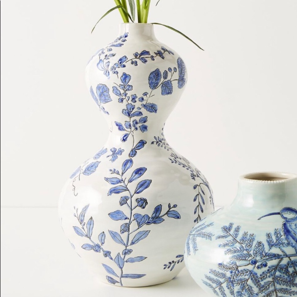 Anthropologie Lisa Ringwood Flora Ceramic Vase